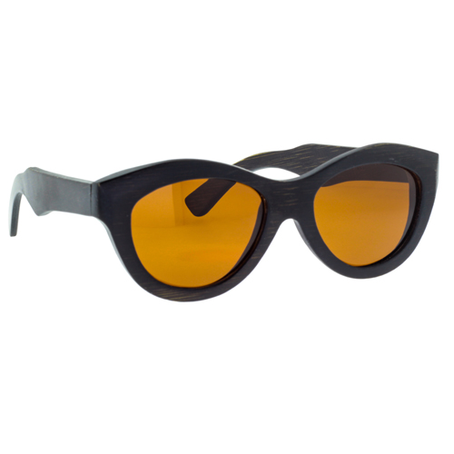 Деревянные очки TM0046-B-15-B  BAMBOO  Затемненный черный бамбук